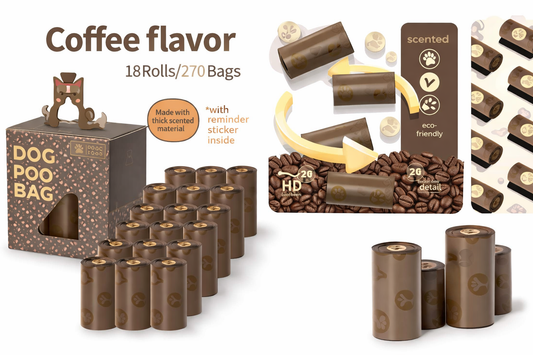 Coffee-Scented Dog Poop Bags – 270 Count | Odor-Blocking & Leak-Proof