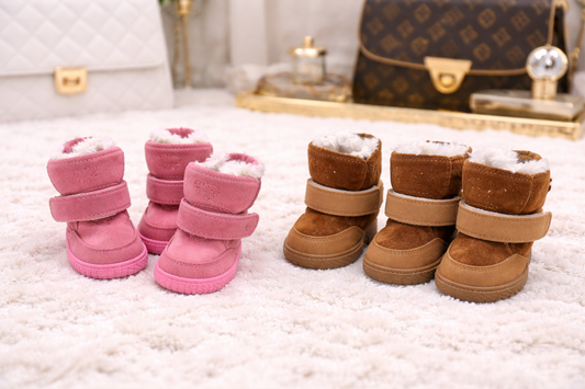 Cozy Luxe Faux Fur Dog Winter Boots