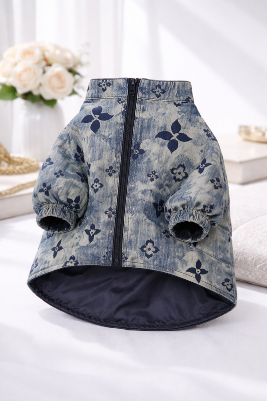 Denim Monogram Luxe Dog Jacket