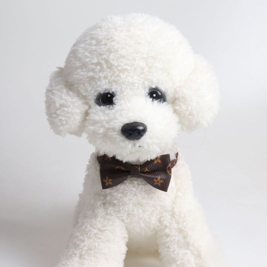 Luxury Monogram Print Dog Bow Tie Collar